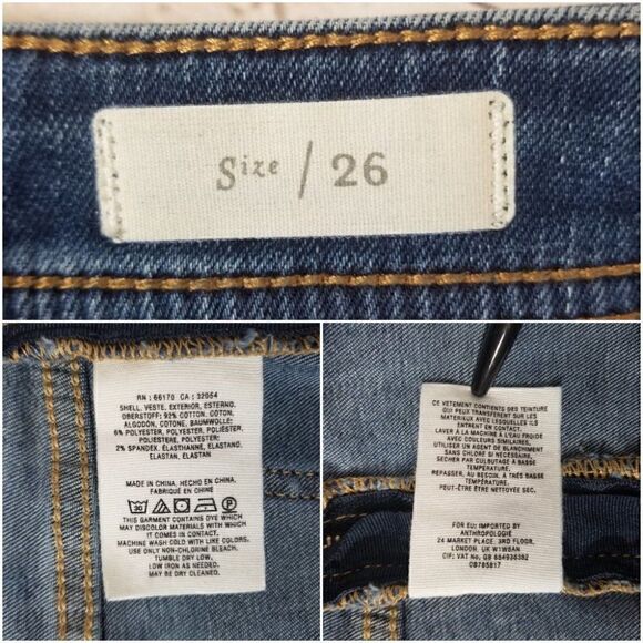 Pilcro Anthropologie Womens Size 26 Utility High Rise Crop Bootcut Denim Jeans - Picture 9 of 11